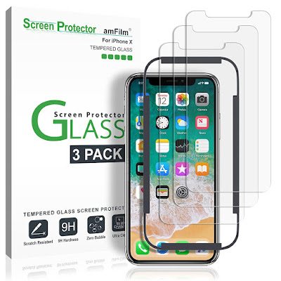 AmFilm iPhone X Tempered Glass Screen Protector