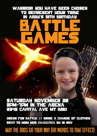 Hunger Games-ish Personalized invitation - girl