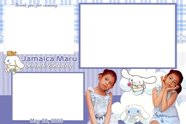 Cinnamoroll Photo booth Layout Design for Seventh birthday