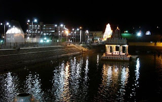 Temple Tank (Pushkarni) in night