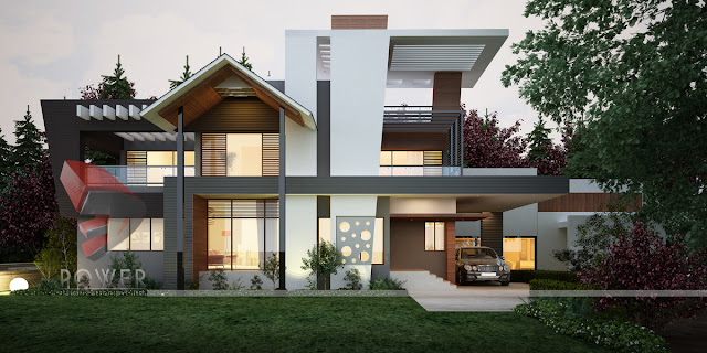 3D Township Rendering Design Of Villas