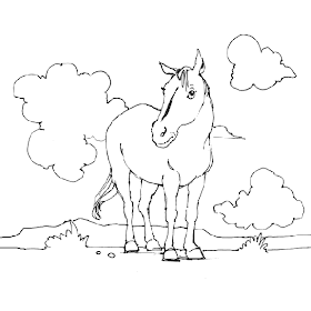 horse coloring pages with backgrounds