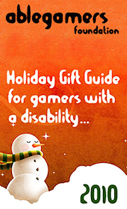 Image of AbleGamers Foundation 2010 Holiday Gift Guide, with snowman.