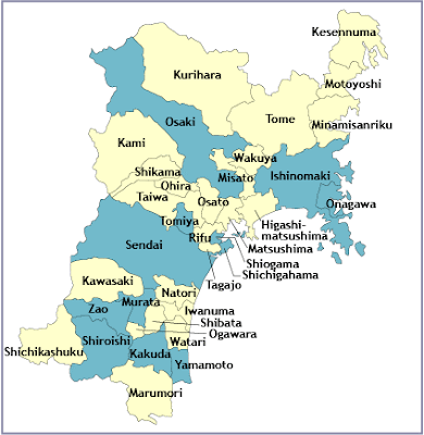 Miyagi Map of Japan Region