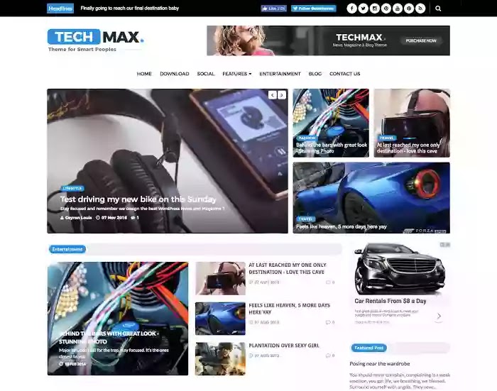 Techmax - Premium Blogger Template Free Download.