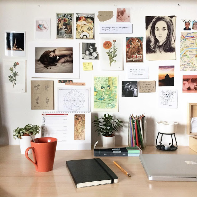 Use Photos or Quotes, some of the Paintings, DIY things that you like to decorate your wall, and use plants, desk lamps, books to decorate your desk, let's you make your space happy. It's always nice to have those daily reminders to keep your head up.