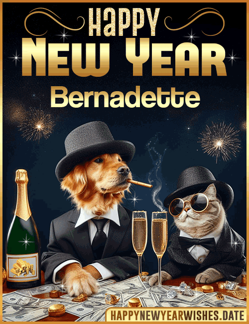 Happy New Year wishes gif Bernadette