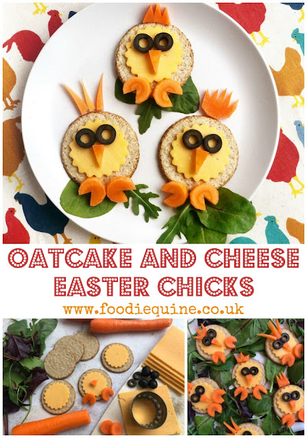 Biscuits and cheese with a seasonal twist. These chirpy Easter chicks are the perfect healthy snack to combat chocolate egg overload. Cute Easter eats that are fun for all the family - it's time to play with your food! 