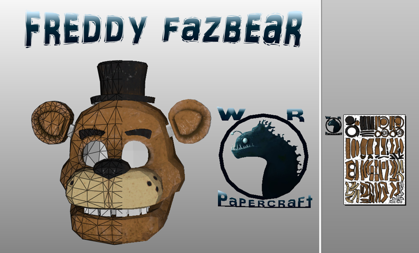 Freddy fazbear head papercraft | W.R.Papercrafts