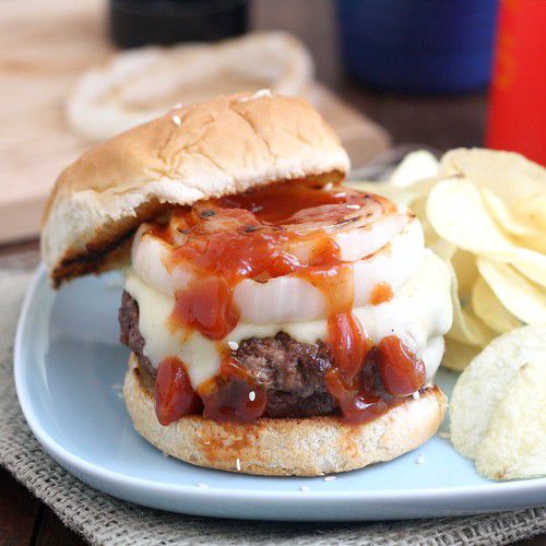 Southwestern Turkey-Cheddar Burgers with Chipotle-Poblano Ketchup