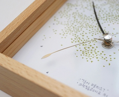 Wooden Clock with Artwork