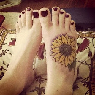 flower foot tattoos