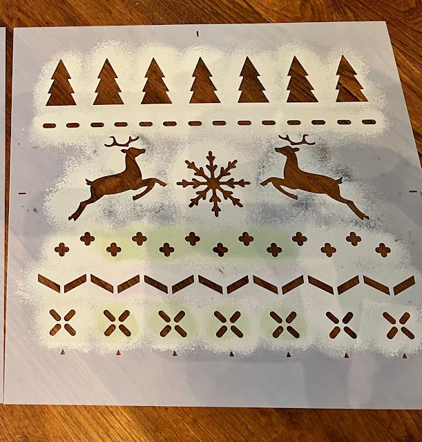 Photo of a Christmas Sweater stencil from Old Sign Stencils.