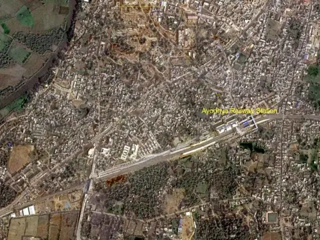A Satellite image of Ayodhya Dham Junction Railway Station