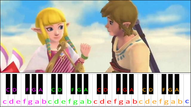 Romance In the Air (The Legend of Zelda: Skyward Sword) Piano / Keyboard Easy Letter Notes for Beginners