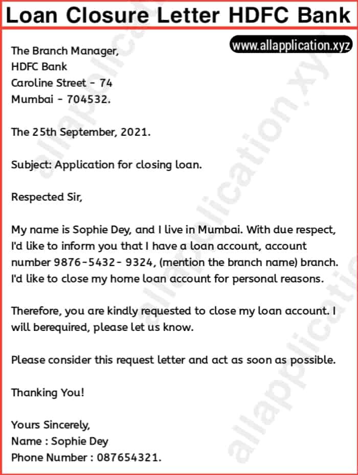 Loan Closure Letter HDFC Bank.