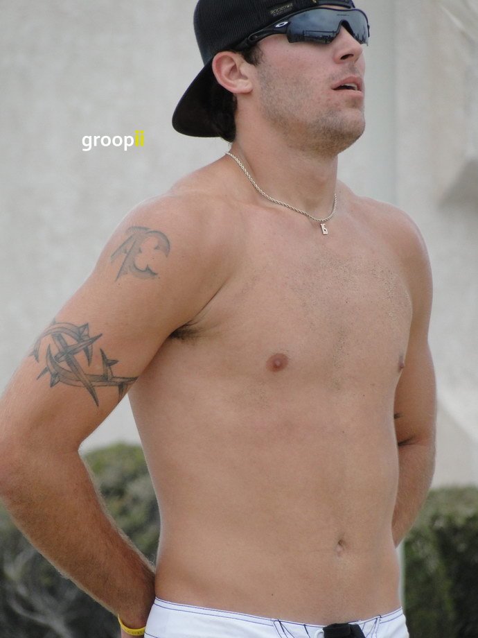 Adam Cabbage Shirtless at Hermosa Beach Open in 2011 