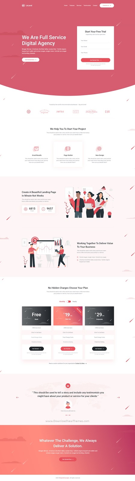 Adobe XD Landing Page Template 