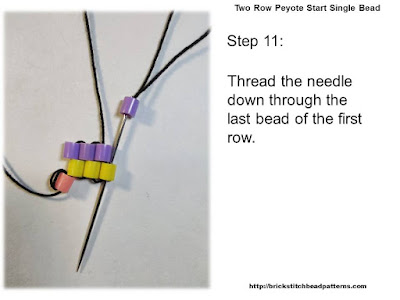 Click the image to view the Two Row or Peyote Start beading tutorial image larger.