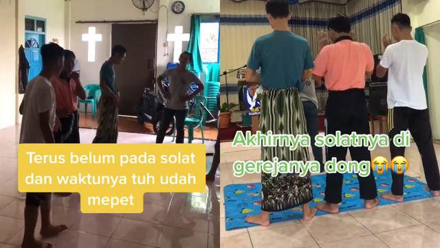 Viral Para Pemuda Khusyuk Shalat di Dalam Gereja, Warganet: Indahnya Toleransi