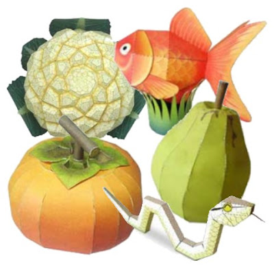 animals Vegtables and Animals Fruits, 3d Papercraft papercraft
