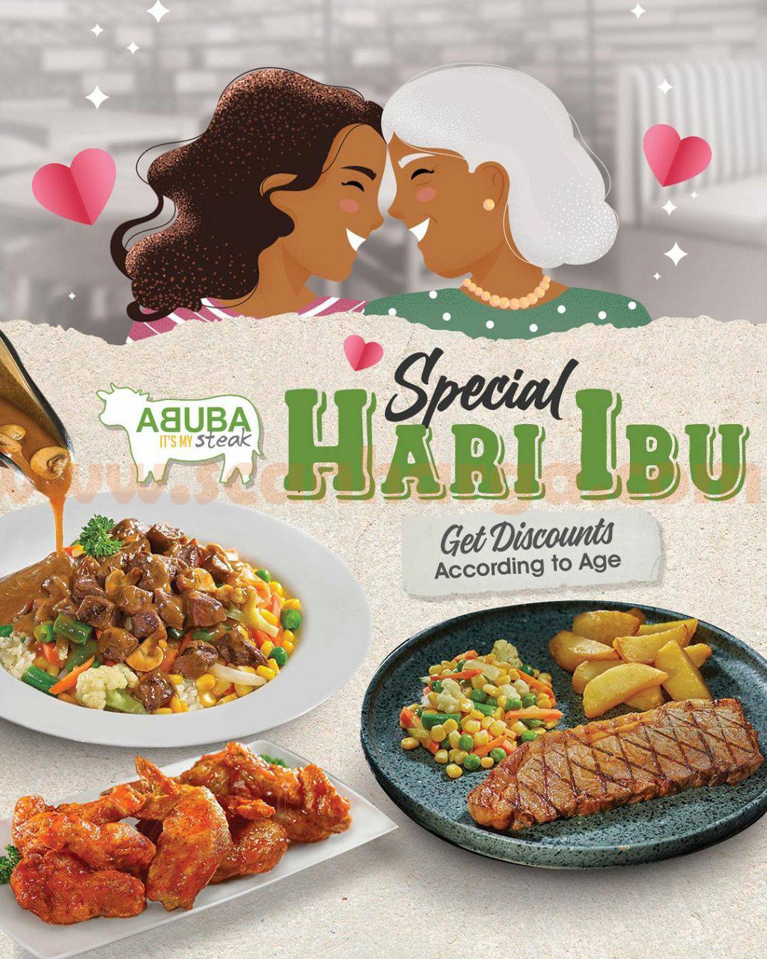 ABUBA STEAK Promo SPESIAL HARI IBU – DISKON sesuai dengan UMUR IBU