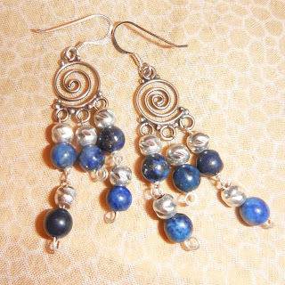 sterling silver, lapis lazuli, lapislázuli, earrings, brujaness, brujaness's workshop