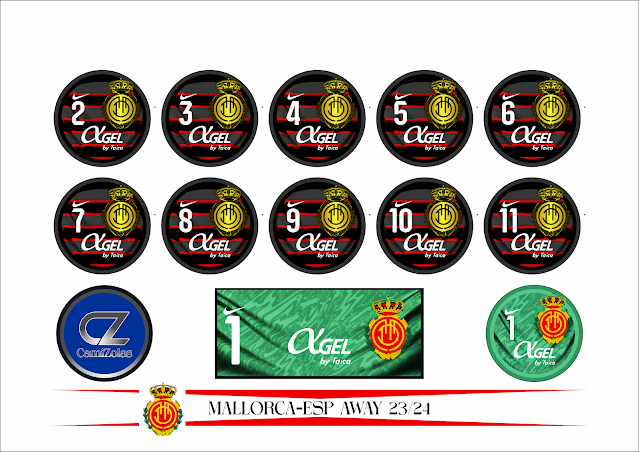 MALLORCA-ESP AWAY 23/24 CAMIZOLAS ESCUDO PARA BOTÃO GULIVER ARTE PARA BOTÃO PLAAR ESCUDINHOS BOLAGOL ALGAZARRA FABIANA ESTRELA TIMES DE BOTÃO TIMES FUTEMESA