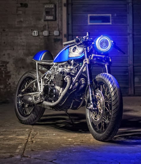 HONDA CB THE BRIGHT BLUE CAFE RACER