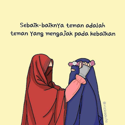 Gambar Kartun Muslimah Bercadar Dengan Sahabat