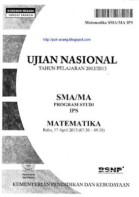 Naskah Soal Un Matematika Sma Ips 2013 Paket 1