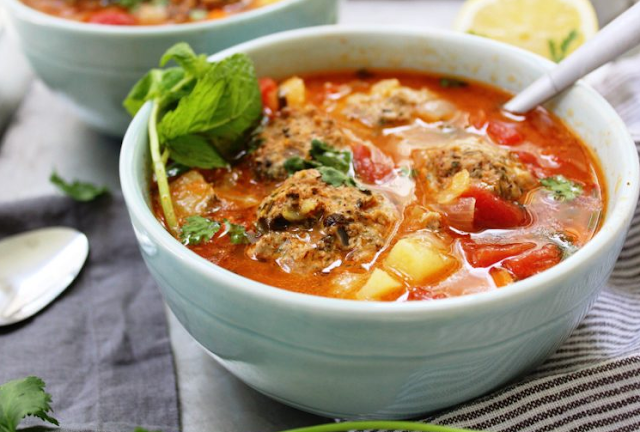 Keto Meatball Soup {Paleo & Whole30} #healthy #recipe