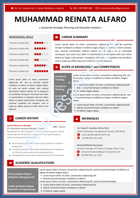 Contoh CV yang Menarik | Layout 2