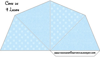 Light Blue with Polka Dots Free Printable Cones.