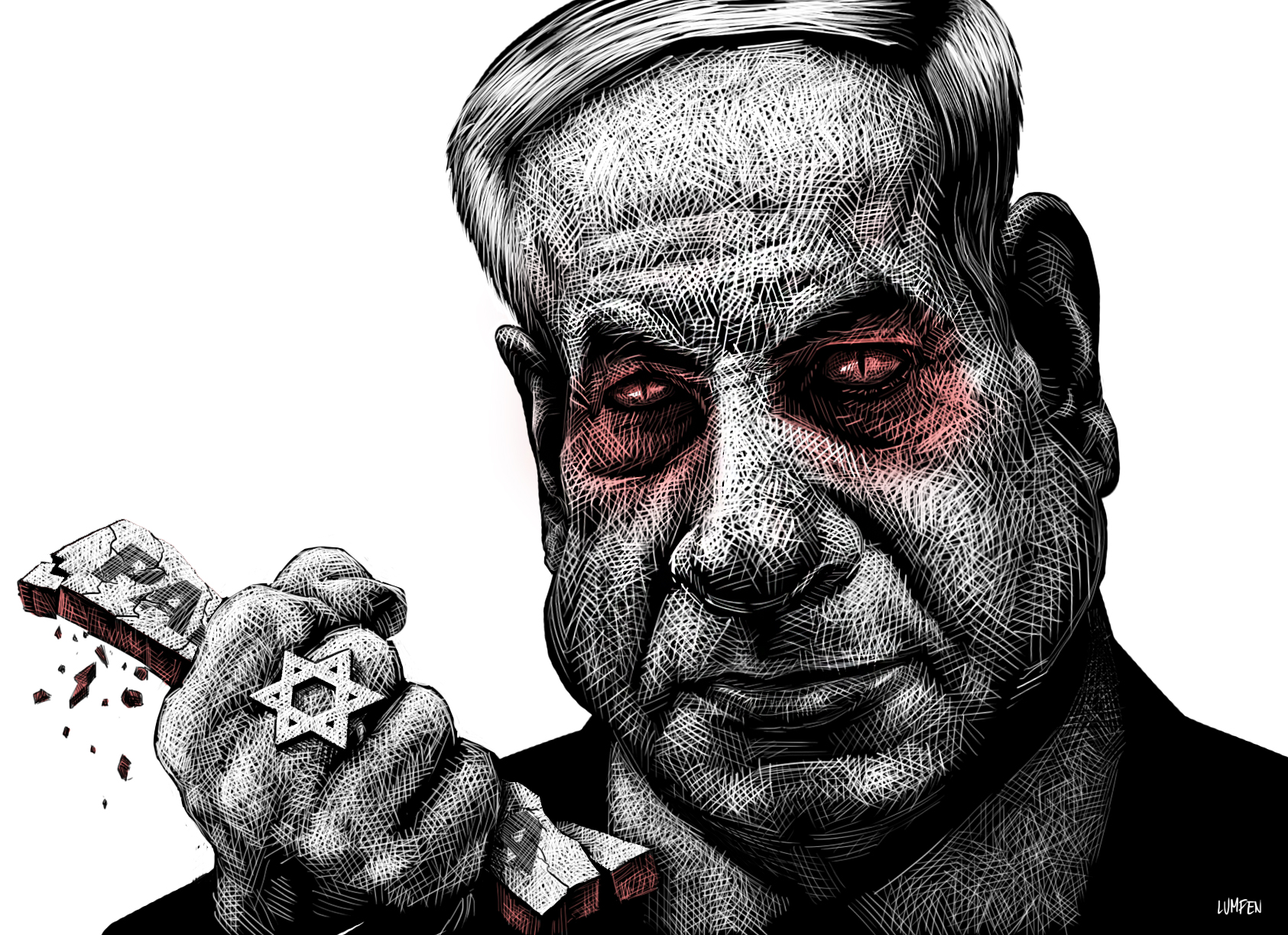 Netanyahu aplastando Palestina