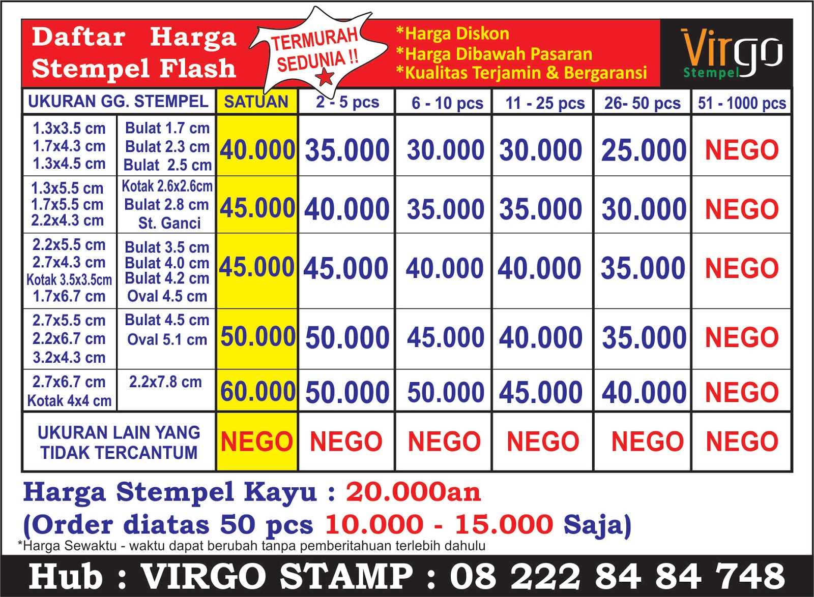 Virgo Art Production Stempel  Semarang Promo Gila Stempel 