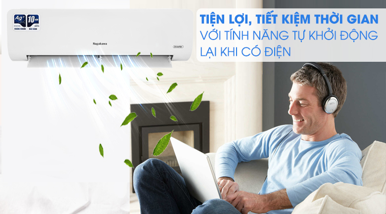 Máy lạnh Nagakawa Inverter 1 HP NIS-C09R2H10 - Tự khởi động lại khi có điện