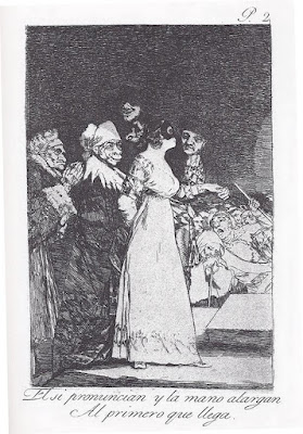 'El sí pronuncian y la mano alargan al primero que llega' - Grabado nº 2 de 'Los Caprichos' de Francisco de Goya