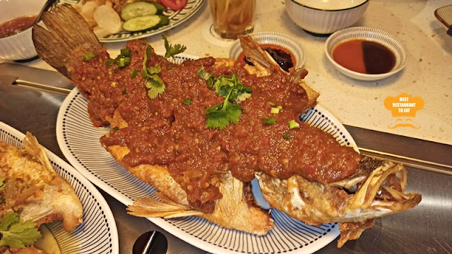 Thai Food -Deep Fried Seabass With Thai Bean Sauce