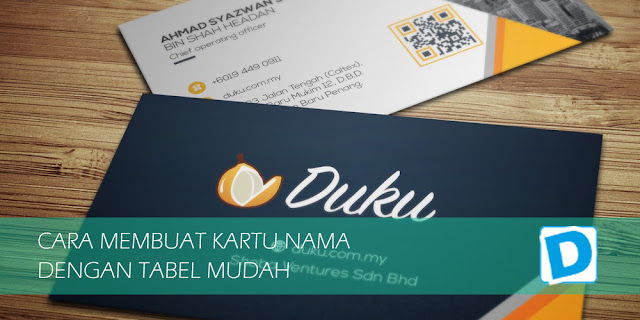 Cara Membuat Kartu Nama dengan Tabel Keren