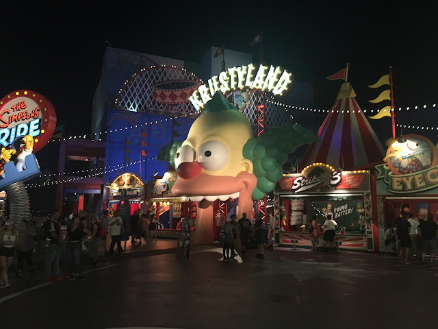 Krustyland The Simpsons Ride Universal Studios Hollywood at Night