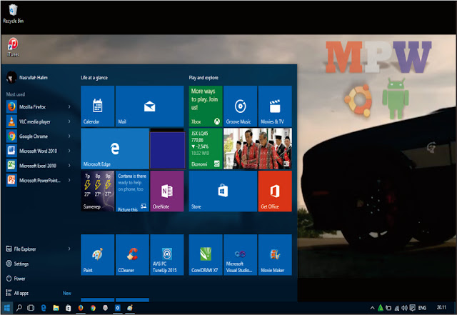 kali ini aku akan menawarkan tutorial mengenai Start Menu windows  Cara Mengubah Menu Start Windows 10 jadi Full Screen