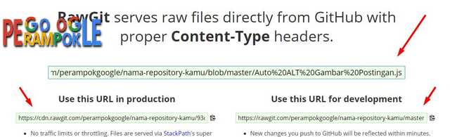 buka rawgit lalu paste link tadi dan ambil link addres js kamu