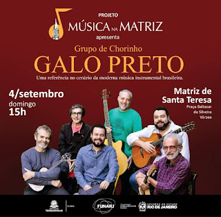 Grupo de Chorinho Galo Preto é a atração do ‘Música na Matriz’ no domingo, 4 de setembro