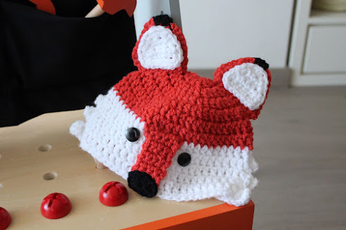 Not 2 late to craft: Barret de guineu de ganxet / Fox crochet hat