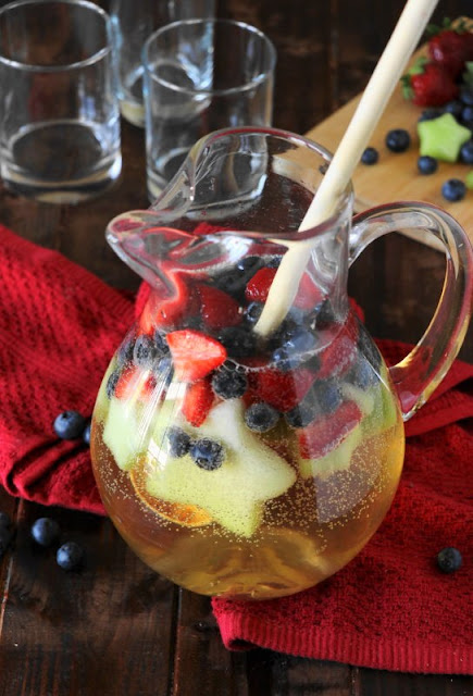 How to Make Red White & Blue Virgin White Sangria Image