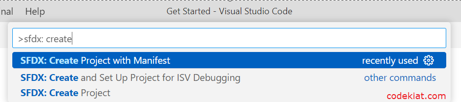 VS code salesforce project creation