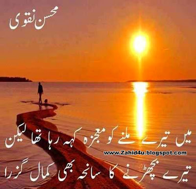 Mohsin Naqvi 2 Line Poetry Shayari Tera Sahara Sad GhazaL