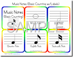 Music Notes Basic Counting Labels