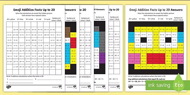 latihan matematika penjumlahan pengurangan mosaic math twinkl